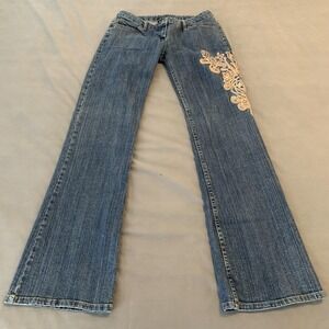 INC International Concepts‎ Jeans Womens 4 Blue Rock N Roses Low Rise Bootcut